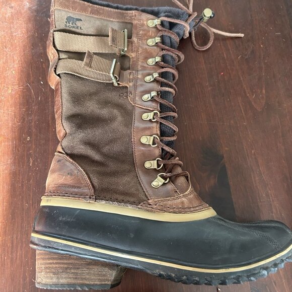 Sorel Women's Conquest Carly II waterproof Snow boots 11 Brown Suede Preppy - Picture 6 of 15